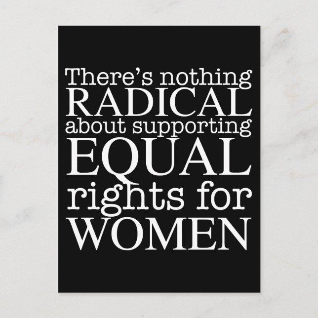 Radical Woman Quote on Women's Rights Feminist Postcard (Front)