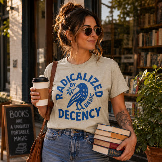 Radicalised By Basic Decency Bird Retro T-Shirt