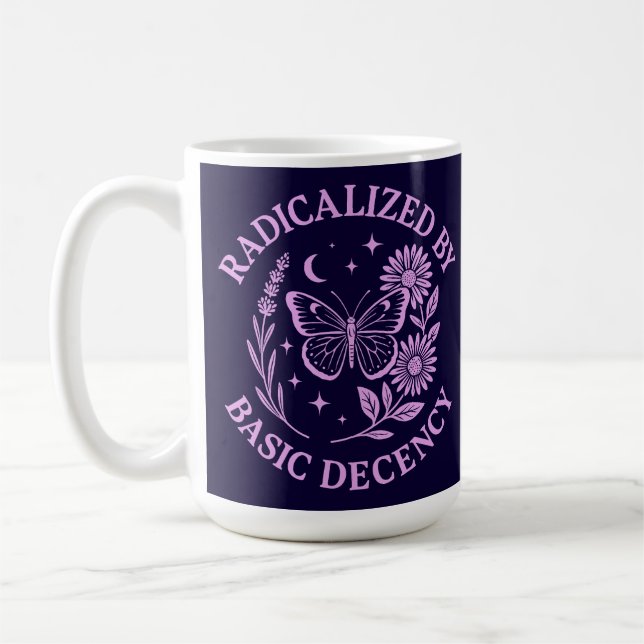Radicalised by Basic Decency Coffee Mug (Left)