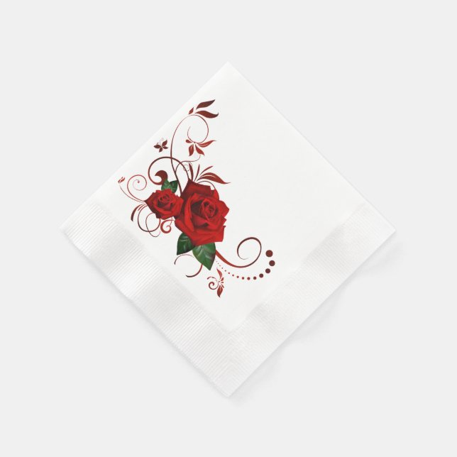 Radient Red Roses Napkin (Corner)