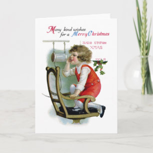 Radio Announcer for Station XMAS Holiday Card