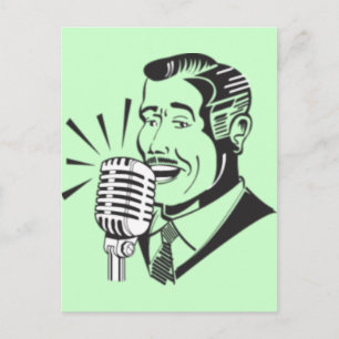 Radio Announcer Postcard