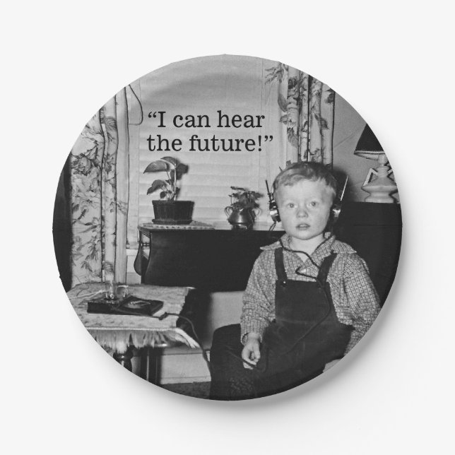 Radio Boy Graduation Party Paper Plate (Front)