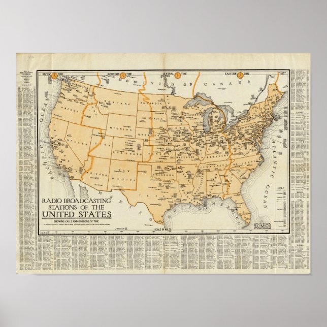 Radio Broadcasting Stations Of The United States Poster (Front)