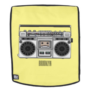 Radio cartoon illustration backpack