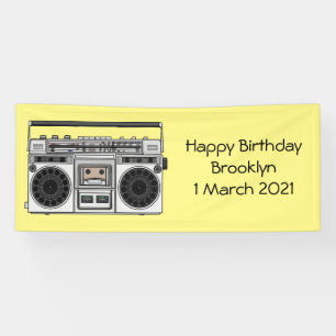 Radio cartoon illustration banner