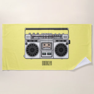 Radio cartoon illustration beach towel