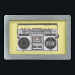 Radio cartoon illustration  belt buckle<br><div class="desc">Radio cartoon illustration</div>