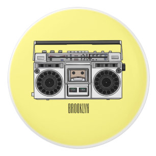 Radio cartoon illustration  ceramic knob