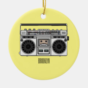 Radio cartoon illustration  ceramic ornament