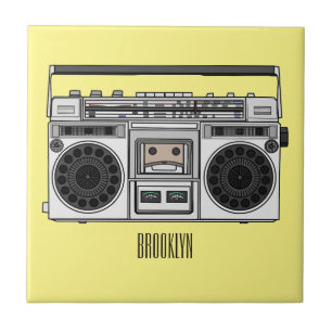 Radio cartoon illustration  ceramic tile