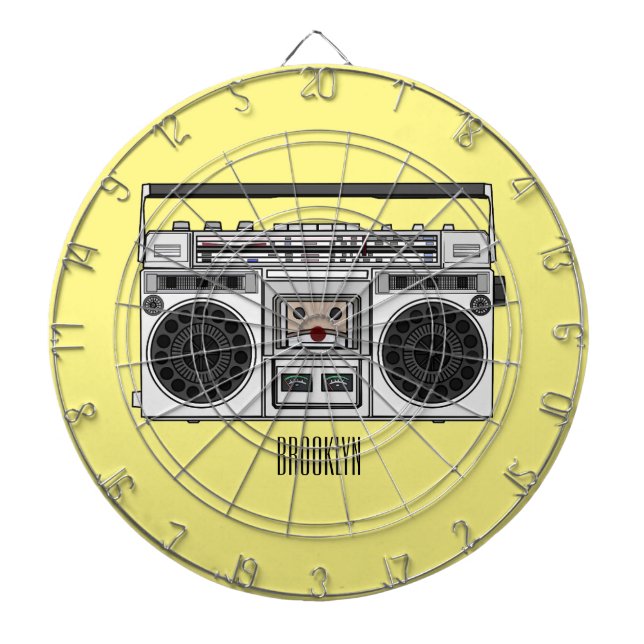 Radio cartoon illustration  dartboard (Front)