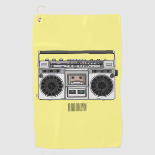 Radio cartoon illustration  golf towel