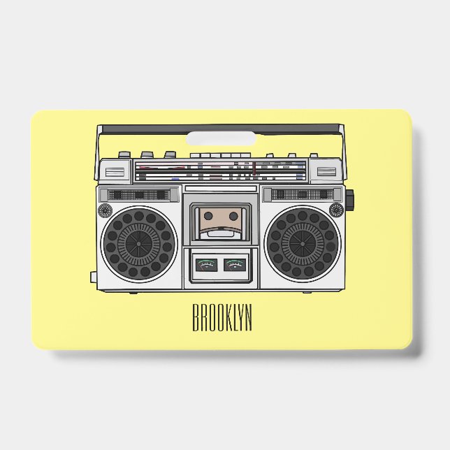 Radio cartoon illustration  ID badge (Front)