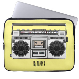 Radio cartoon illustration laptop sleeve