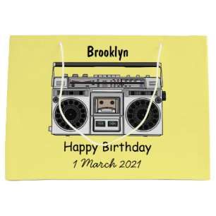 Radio cartoon illustration large gift bag
