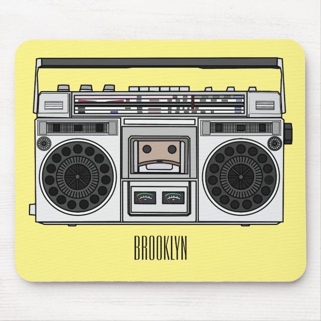 Radio cartoon illustration  mouse pad (Front)