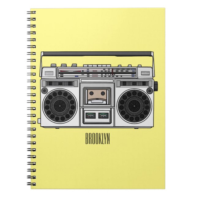 Radio cartoon illustration  notebook (Front)