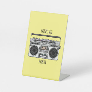 Radio cartoon illustration  pedestal sign