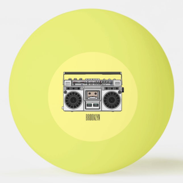 Radio cartoon illustration  ping pong ball (Front)