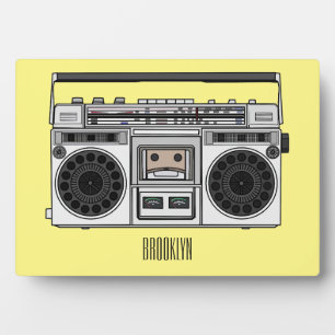 Radio cartoon illustration plaque
