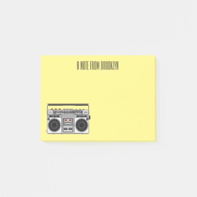 Radio cartoon illustration  post-it notes (Front)