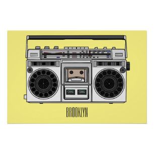 Radio cartoon illustration poster