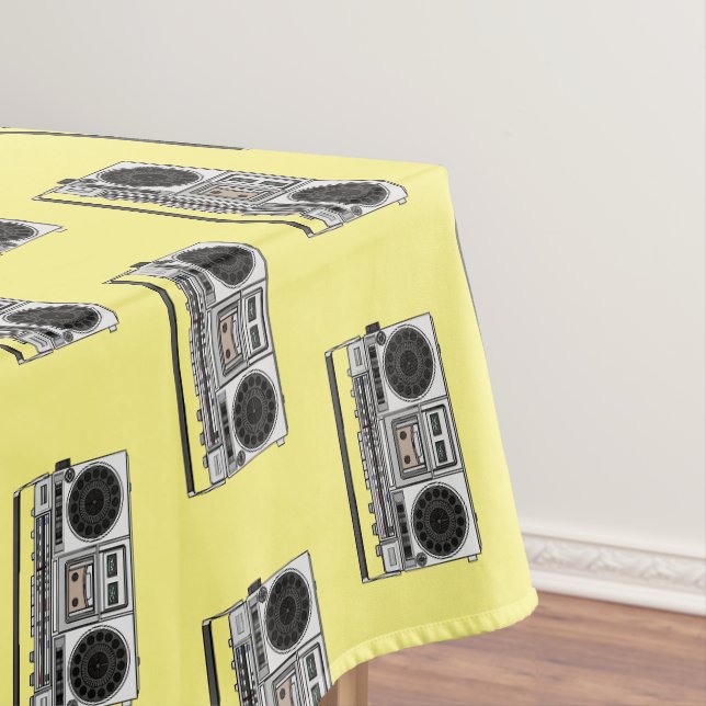 Radio cartoon illustration  tablecloth (In Situ)