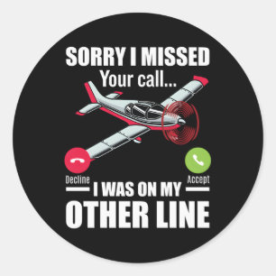 Radio Controlled Planes Rc Aeroplane Pilot Seaplan Classic Round Sticker
