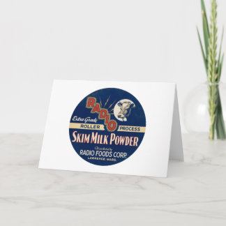Radio Extra Grade Roller Process Skim Milk Powder. Card