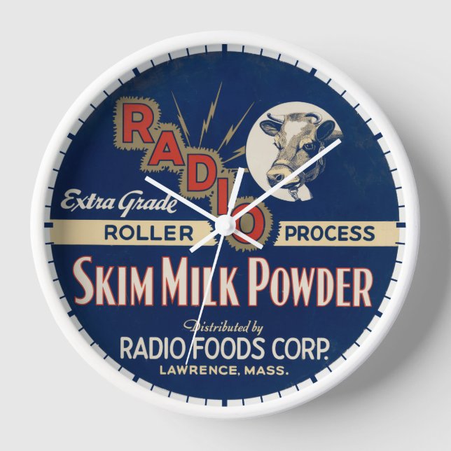 Radio Extra Grade Roller Process Skim Milk Powder. Clock (Front)