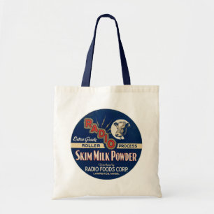 Radio Extra Grade Roller Process Skim Milk Powder. Tote Bag