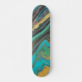 Radio King 3 Turquoise Abstract Skateboard Deck