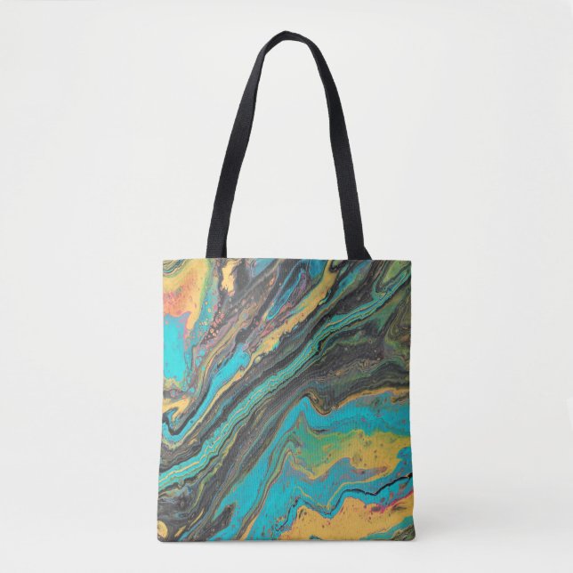 Radio King 3 Turquoise Geode Acrylic Abstract Tote Bag (Front)