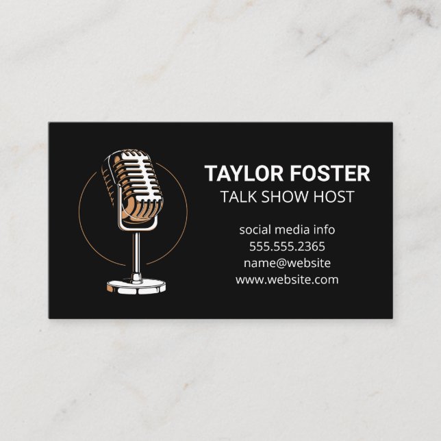 Radio Mic | Talk Show Host Business Card (Front)