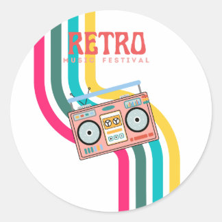 Radio Retro Classic Round Sticker
