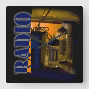 radio square wall clock