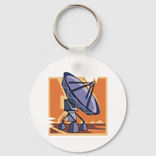 Radio Telescope Outer Space Science Key Ring