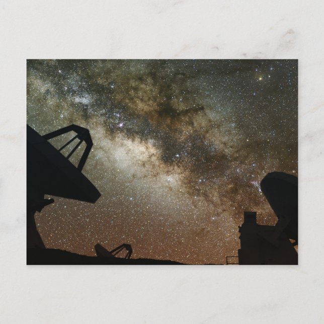 Radio Telescopes and Milky Way Postcard (Front)