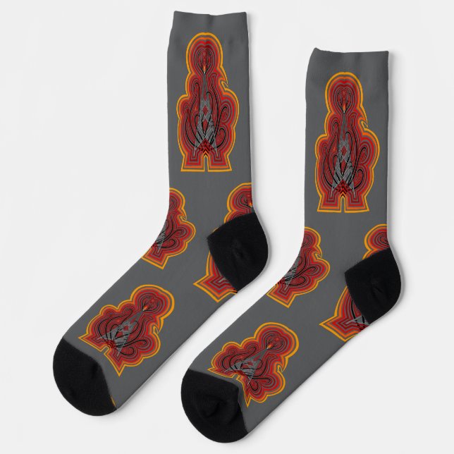 Radio Tower Graphic Ripples Socks (Left)