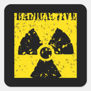radioactive-4 RADIOACTIVE WARNING SYMBOL SIGN GRAP Square Sticker