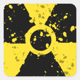 radioactive-4 RADIOACTIVE WARNING SYMBOL SIGN GRAP Square Sticker
