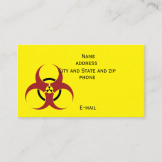 Radioactive Biohazard in red and black Business Card