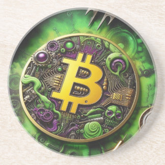 Radioactive Bitcoin Sandstone Coaster