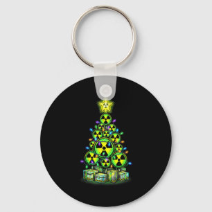 Radioactive Christmas Tree Graphic Nuclear Warning Key Ring