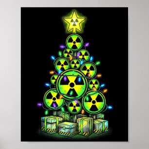 Radioactive Christmas Tree Graphic Nuclear Warning Poster