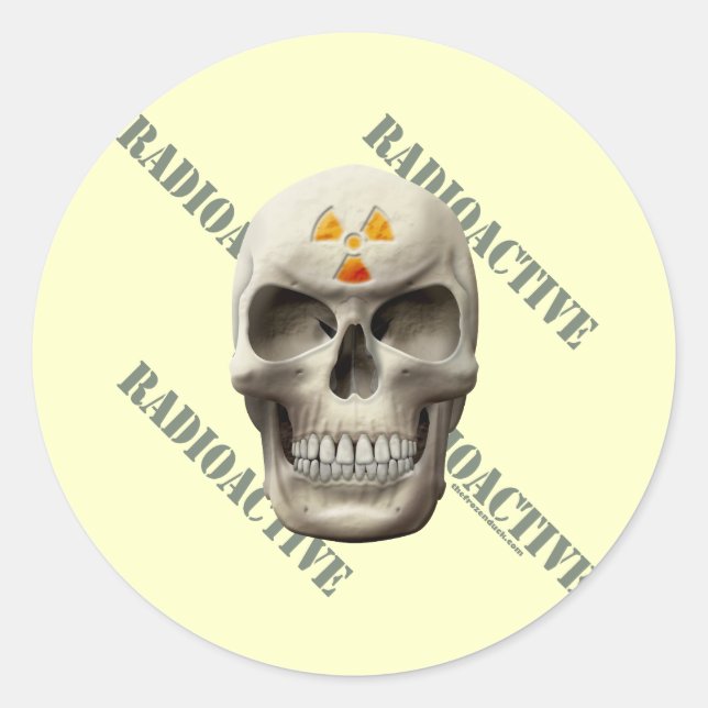 Radioactive Evil Skull Classic Round Sticker (Front)