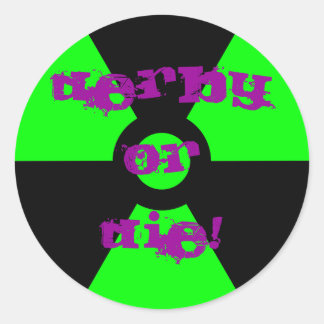 Radioactive Green and Black Roller Derby Sticker