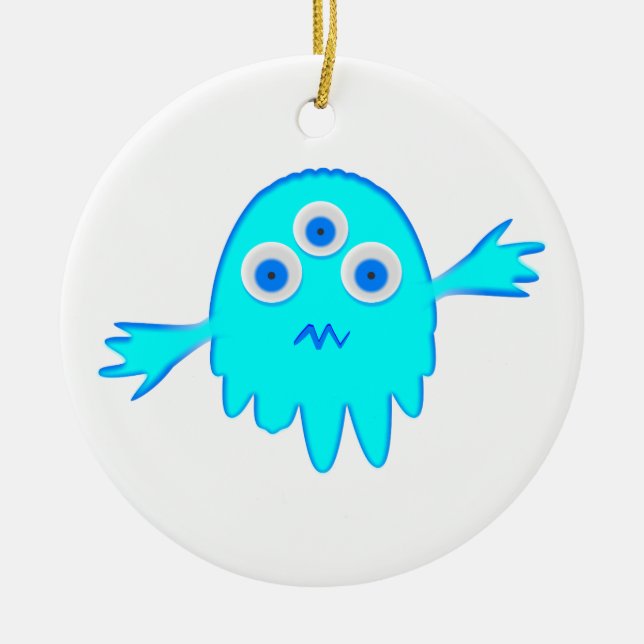 Radioactive Little Monster Ceramic Ornament (Front)