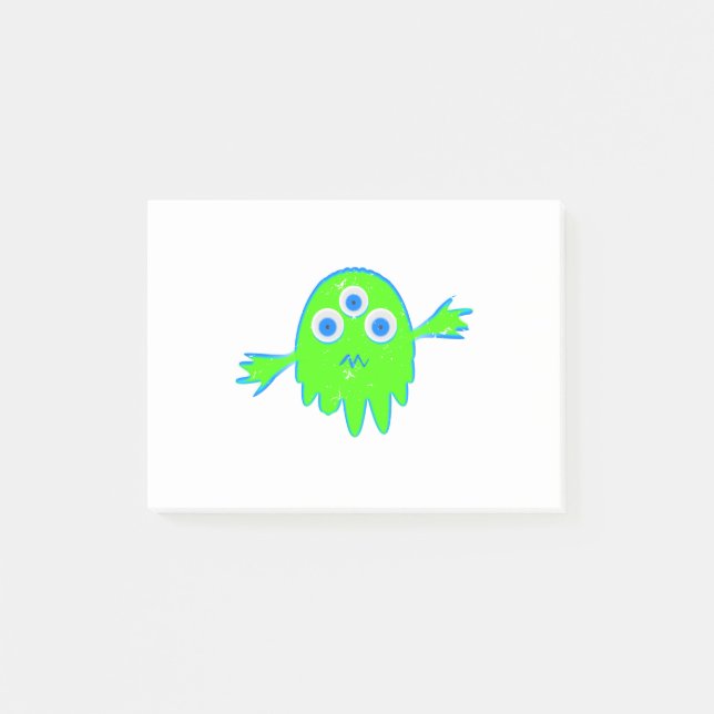 Radioactive Little Monster Post-it Notes (Front)